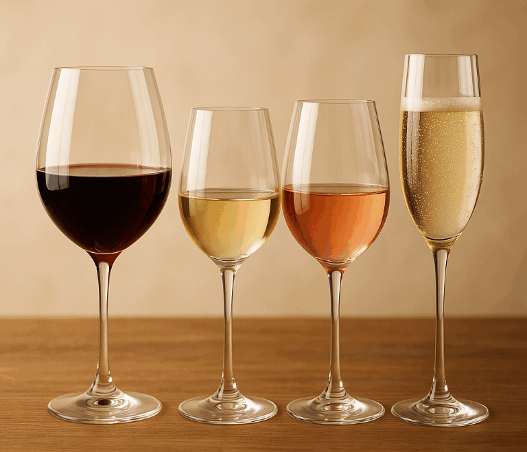 Kādus vīna glāzes veidus izvēlēties dažādu vīnu stiliem